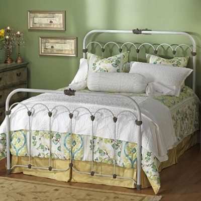 Luxury Iron Beds Solid Bed Frames, Wrought Iron Twin Bed White