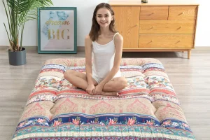 Boho Floral Pattern Japanese Floor Futon Mattress