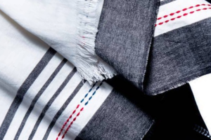 Bloom & Give Black and White Diwan Throw Blanket